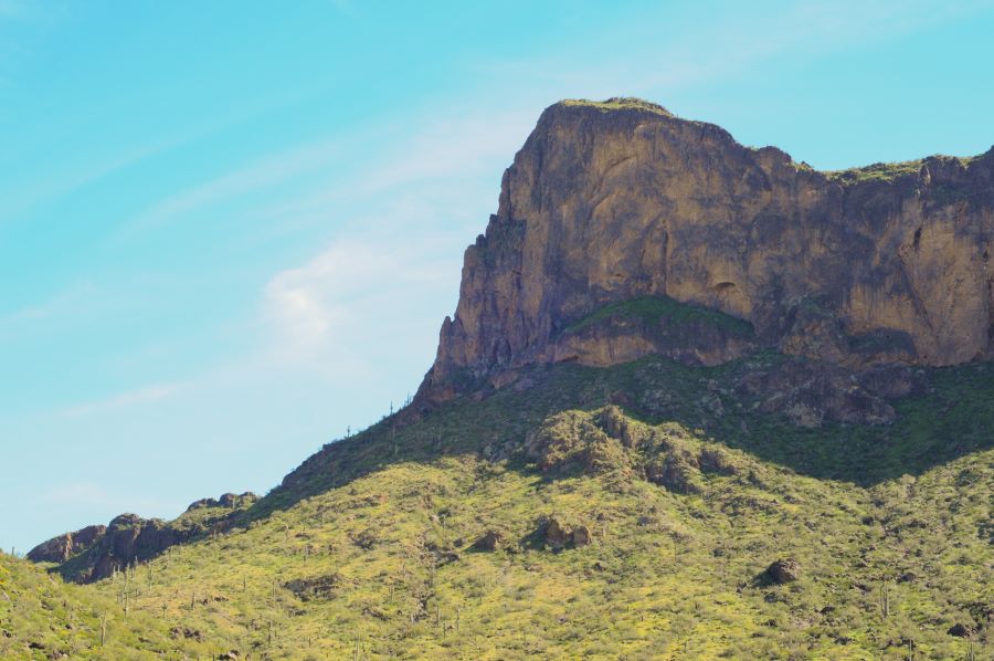 Landscape image of Picacho Peak in southern Arizona between Phoenix and Tucson.